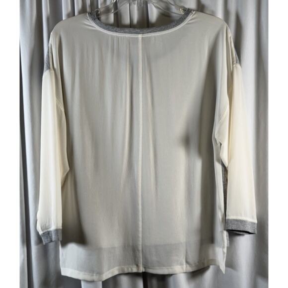 Ann Taylor LOFT Hi-Lo Media Sweatshirt, Gray & Ivory, Sz: S, 73-71 - Picture 6 of 14